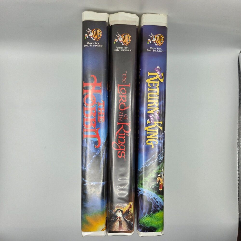 The Hobbit & Lord of the Rings Animated Movies VHS Clamshell - Tested